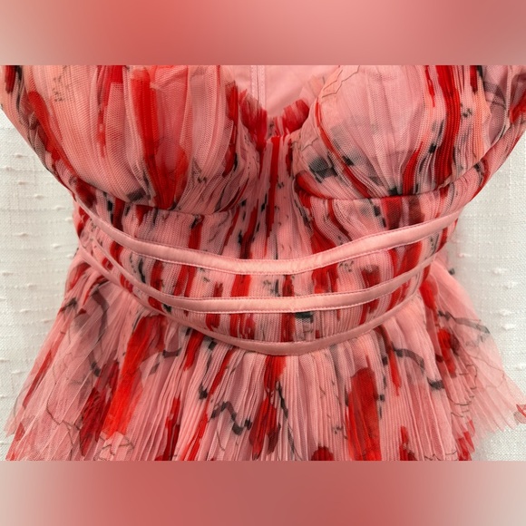 Hutch Anthropologie Monaco Strapless Ruffle Tiered Plissé Gown Size 10 - Picture 6 of 9